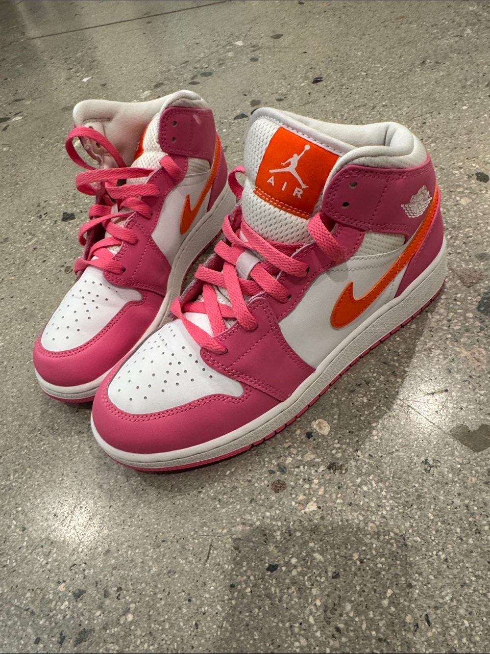 Air Jordan Pink & Orange Sneakers Girls